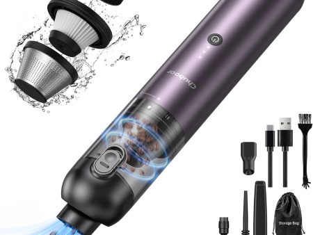 Chuboor Handheld Vacuum, 13000PA Powerful Car Vacuum Cleaner High Power Cordless Rechargeable, Portable Mini Vacuum with LED SOS Light, Small Hand Held Vacuuming Cordless, Dust Busters (P16-Black) Hot on Sale