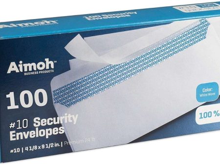 #10 Security Tinted Self-Seal Envelopes - No Window - EnveGuard, Size 4-1 8 X 9-1 2 Inches - White - 24 LB - 100 Count (34100) For Sale