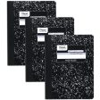 Mead Composition Notebooks, 3 Pack, Wide Ruled Paper, 9-3 4  x 7-1 2 , 100 Sheets per Comp Book, Black Marble (38301) Supply