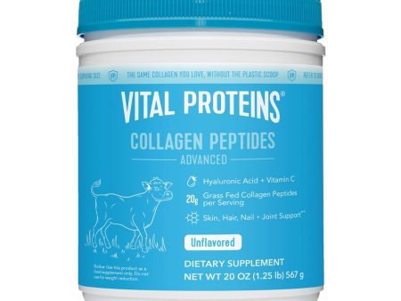 Vital Proteins Collagen Peptides Powder with Hyaluronic Acid and Vitamin C, Unflavored, 20 oz Online Hot Sale