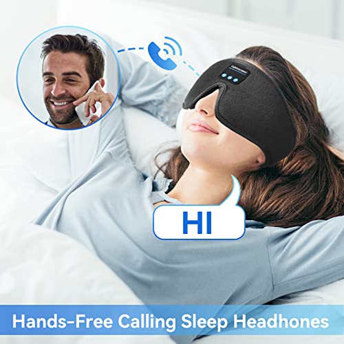 Sleep Headphones, Bluetooth 5.0 Wireless 3D Eye Mask, Lightimetunnel Washable Sleeping Headphones for Side Sleepers With Adjustable Ultra Thin Stereo Speakers Microphone Hands Free for Insomnia Travel Online