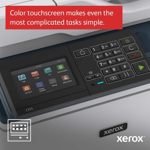 Xerox C315 Color Multifunction Printer, Print Scan Copy Fax, Laser, Wireless, All in One Supply