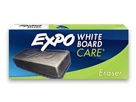 Expo 81505 Block Eraser Dry Erase Whiteboard Board Eraser, Soft Pile, 5 1 8 W x 1 1 4 H - Pack of 1, Black For Sale