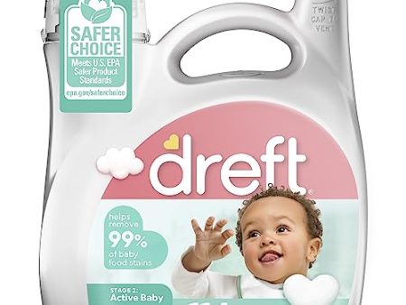 Dreft Stage 2: Active Baby Liquid Laundry Detergent 114 Loads 165 fl oz Sale