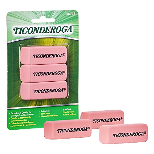 Ticonderoga Wedge Erasers, Pink, 3 Count For Cheap