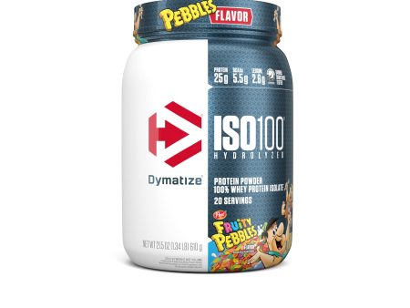 Dymatize ISO100 Hydrolyzed Protein Powder, 100% Whey Isolate, 25g of Protein, 5.5g BCAAs, Gluten Free, Fast Absorbing, Easy Digesting, Fruity Pebbles, 20 Servings Hot on Sale