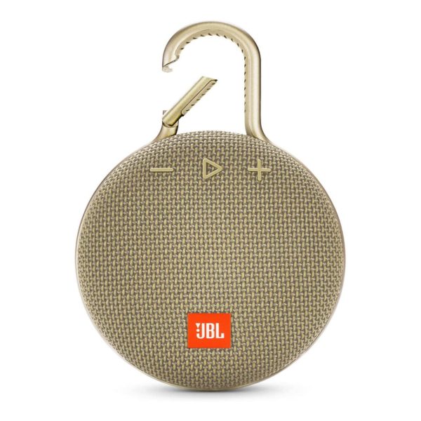 JBL Clip 3, Desert Sand - Waterproof, Durable & Portable Bluetooth Speaker - Up to 10 Hours of Play - Includes Noise-Cancelling Speakerphone & Wireless Streaming Online Hot Sale