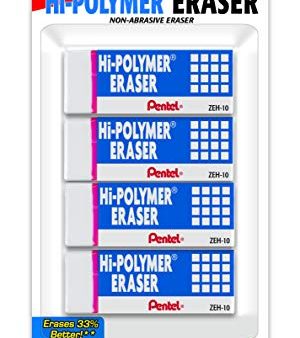 Pentel® Hi-Polymer Erasers, White, Pack of 4 For Sale