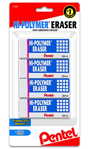 Pentel® Hi-Polymer Erasers, White, Pack of 4 For Sale