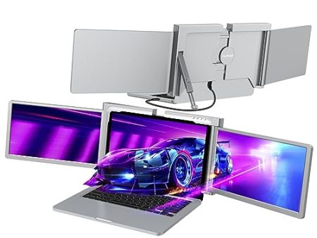 YUTOO Triple Laptop Screen Extender,[M1 M2 Windows][Only 1 Cable to Connect], Laptop Monitor Extender for Mac Windows, 1080P |16:9 | FHD IPS | Dual Monitor, Powered by Type-C USB, for 13”-16” Laptops Supply