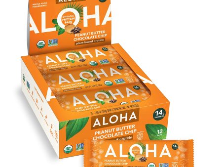 ALOHA Organic Plant Based Protein Bars |Peanut Butter Chocolate Chip | 1.98 Oz (Pack of 12) | Vegan, Low Sugar, Gluten Free, Paleo, Low Carb, Non-GMO, Stevia Free, Soy Free, No Sugar Alcohols Supply