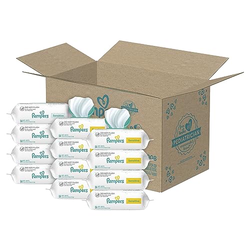 Pampers Sensitive Baby Wipes - Baby Wipes Combo, 84 Count (Pack of 12), Water Based, Hypoallergenic and Unscented (Packaging May Vary) Online Sale