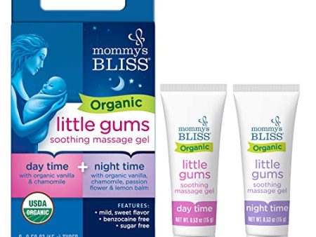 Mommy s Bliss Organic Little Gums Soothing Massage Gel Day and Night Combo, Great for Teething Babies, Age 2 Months+, Sugar Free, Mild & Sweet Flavor, 2 - 0.53 Oz Tubes (Pack of 1) For Discount